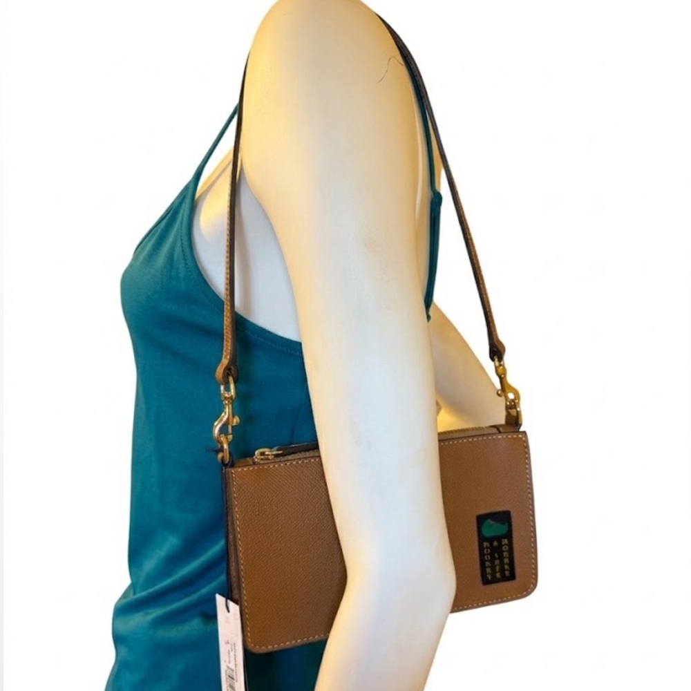 Dooney & Bourke Alpine Demi 20 Caramel Pebble Leather with Duck Logo, NWT - Picture 3 of 8